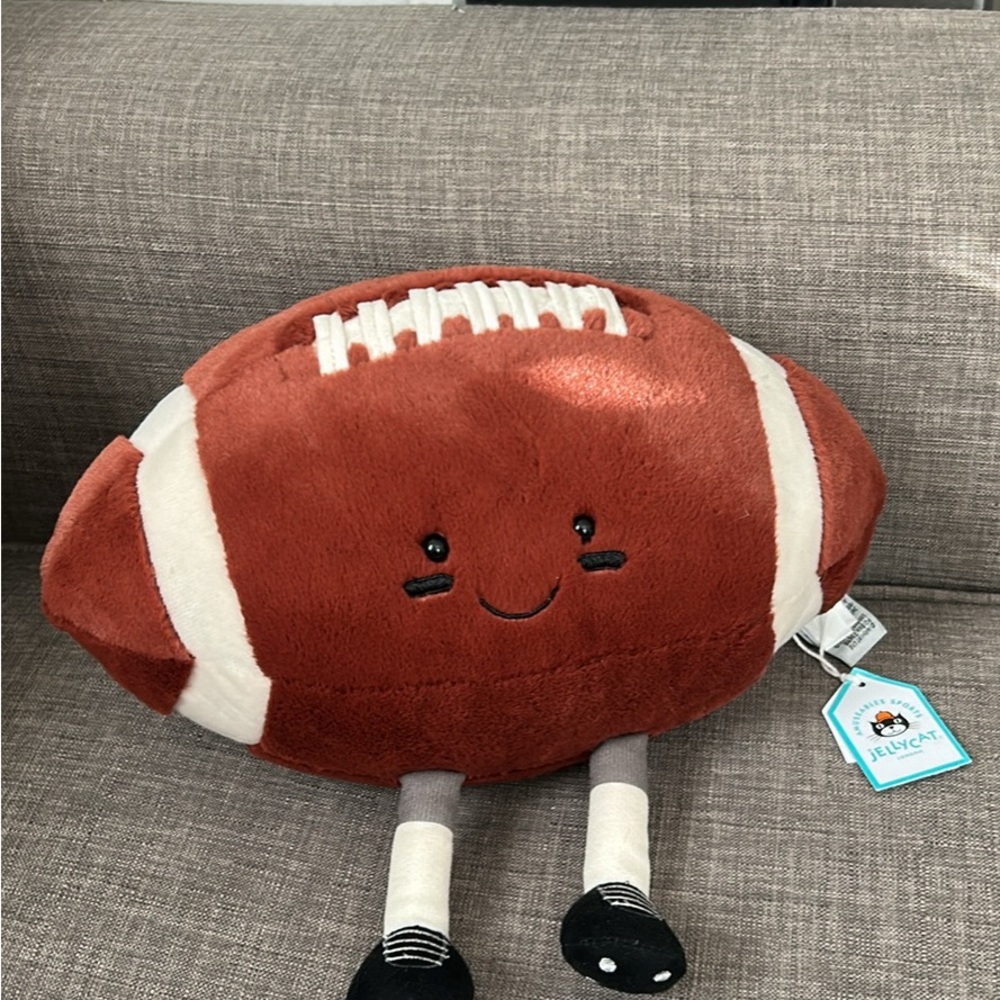 Jellycat Brown and Cream Plush Football